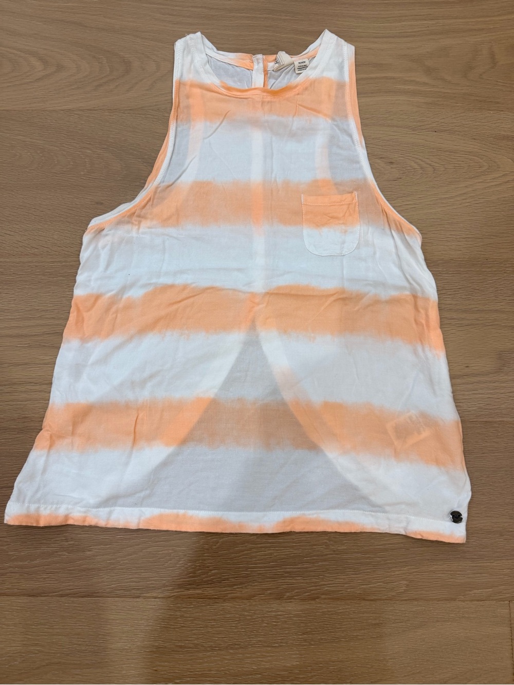 Roxy Cream Top with Peach tie-die